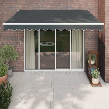 Vidaxl Retractable Awning Anthracite 3.5x2.5 M Fabric And Aluminium