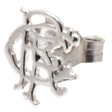 Rangers Fc Scroll Crest Sterling Silver Stud Earring