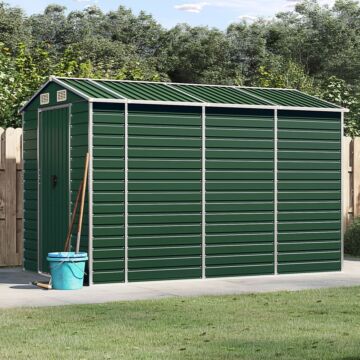 Vidaxl Garden Shed Green 191x300x198 Cm Galvanised Steel