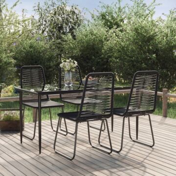 Vidaxl 5 Piece Garden Dining Set Black