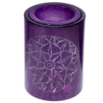 Purple Soapstone Carved Chakra Oil Burner