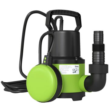 Outsunny 400w Submersible Water Pump For Dirty/clean Water, 9000l/h Electric Sump Pump With Float Switch, Drain Water From Garden Pond, Hot Tub, Ditches, Portable And Lightweight