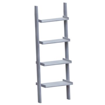 Vida Designs York 4 Tier Ladder Bookcase, Grey