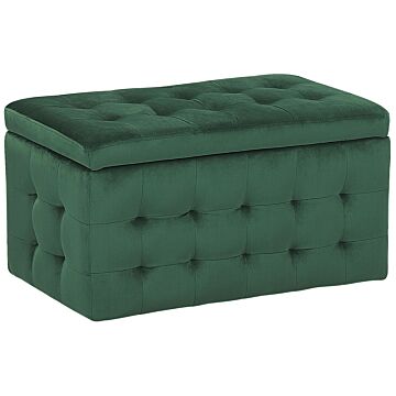 Ottoman Green Velvet Tufted Upholstery Bedroom Bench With Storage Beliani