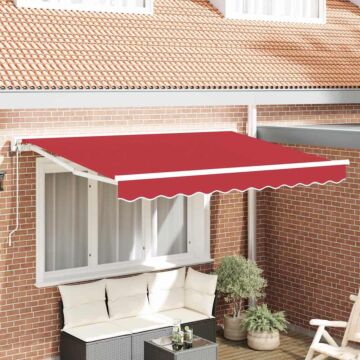 Vidaxl Retractable Awning Manual Red 350x200 Cm Fabric