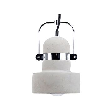 Hanging Light Pendant Lamp Grey Round Open Concrete Small Shade Industrial Design Beliani