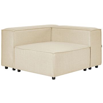 Corner Section Beige Linen 1-seat Sofa Module Modern Single-seat Beliani