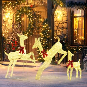 Outsunny Three-piece Led Light Reindeer Christmas Decoration