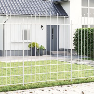 Vidaxl Garden Fence With Hoop Top White 6,8x2 M Steel