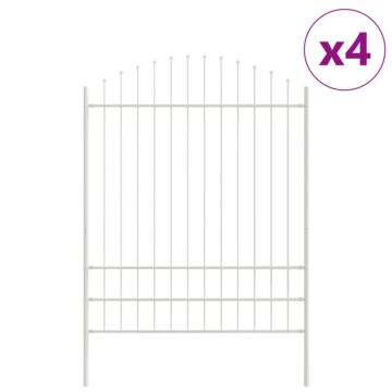 Vidaxl Garden Fence With Hoop Top White 6,8x2 M Steel