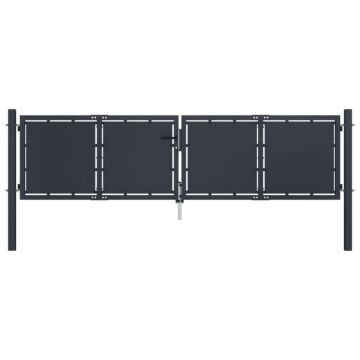 Vidaxl Garden Gate Steel 300x100 Cm Anthracite