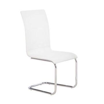 Arizona Dining Chair Chrome & White