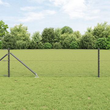 Vidaxl Hexagon Fence Grey 0.6x50 M Steel, Vidaxl Fence Posts With Spike 13 Pcs Ø32 Mm 80 Cm Galvanised Steel