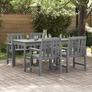 Vidaxl Garden Dining Chairs 4 Pcs Light Grey 65.5x55.5x88 Cm Hdpe
