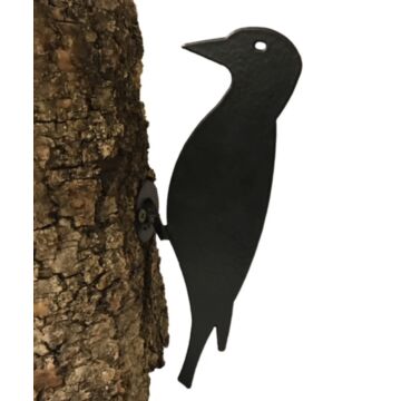 Woodpecker On Plate Black