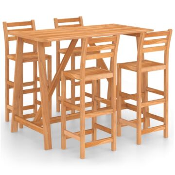 Vidaxl 5 Piece Outdoor Bar Set Solid Acacia Wood