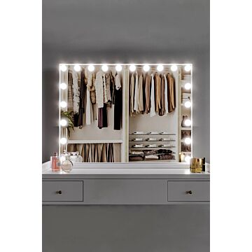 Large Fashion Luxury Vanity Mirror With 20 Lights,tabletop Cosmetic Mirror For Home