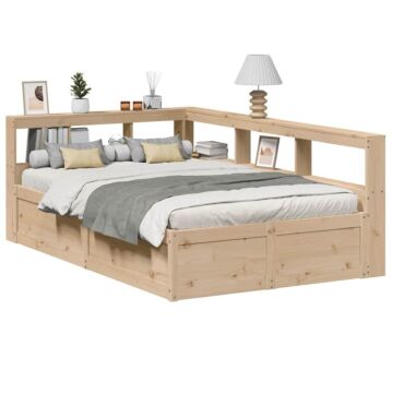Vidaxl Bookcase Bed Without Mattress 120x190cm Solid Wood Pine