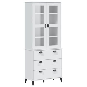 Vidaxl Highboard Viken White 80x40x190 Cm Solid Wood Pine