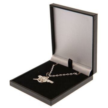 Arsenal Fc Silver Plated Boxed Pendant Gn