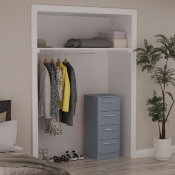 Contrast 4 Drawer Bedside Cabinet In Denim Blue