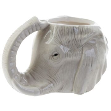 Ceramic Shaped Head Mug - Elephant