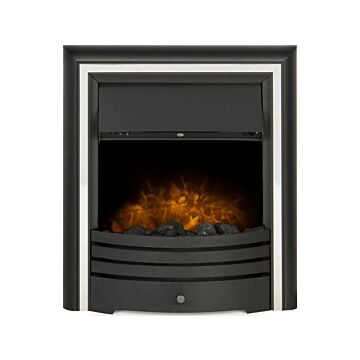 Adam Cambridge Coal Electric Fire In Black & Chrome