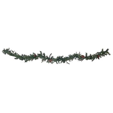 Christmas Garland Green Synthetic Material Artificial 270 Cm With Led Lights Seasonal Decor Winter Holiday Greenery Beliani