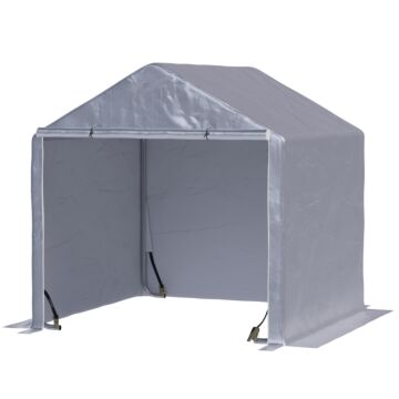 Outsunny 2 X 2m Garden Garage Storage Tent Galvanized Steel Outdoor Carport Gazebo Waterproof Uv-resistant - Grey
