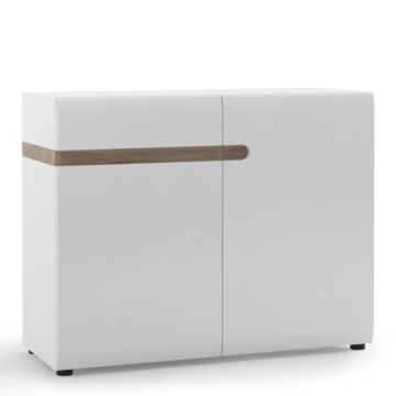 Chelsea 1 Drawer 2 Door Sideboard 109.5cm Wide In White With Oak Trim