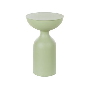 Side Table Light Green Iron Metal Accent End Table Decor Display Design Beliani