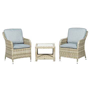 Wentworth 2 Seater 3pc Imperial Companion Set Side Table 60x60x45cm With 2 Imperial Chairs Including Cushions