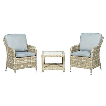 Wentworth 2 Seater 3pc Imperial Companion Set 
side Table 60x60x45cm With 2 Imperial Chairs Including Cushions