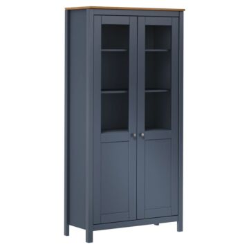 Vidaxl Highboard Hill Grey 85x37x170.5 Cm Solid Pine Wood