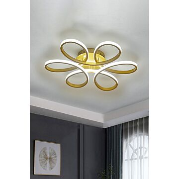 74w Modern Gold Acrylic Petal Led Semi Ceiling Light