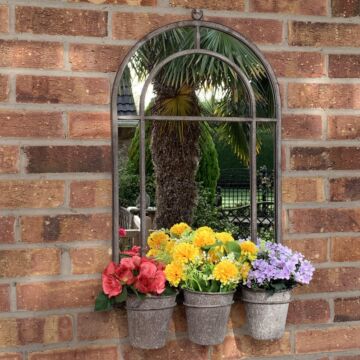 80cm Wall Mirror With Triple Planter