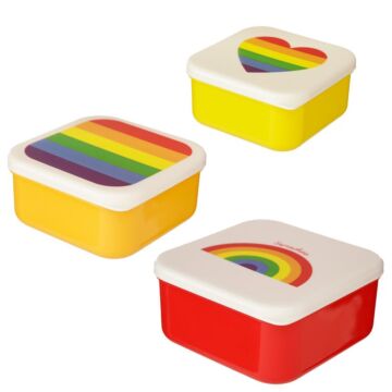 Lunch Boxes Set Of 3 (s/m/l) - Somewhere Rainbow