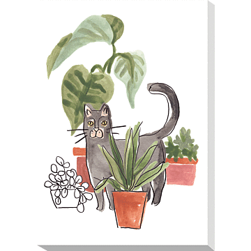 Purrfect Plants I By June Erica Vess