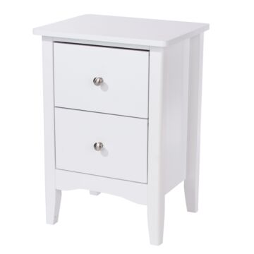 Como White 2 Petite Drawer Bedside Cabinet