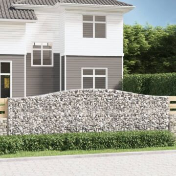 Vidaxl Arched Gabion Baskets 2 Pcs 400x30x120/140 Cm Galvanised Iron