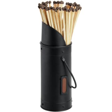 Black Matchstick Holder With 60 Matches