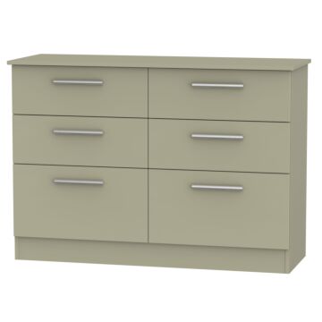 Contrast 6 Drawer Midi Chest In Mushroom Matt