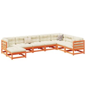 Vidaxl 8 Piece Garden Sofa Set Wax Brown Solid Wood Pine