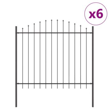 Vidaxl Garden Fence With Hoop Top Grey 10.2x1.25 M Steel