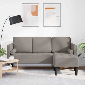 Vidaxl 3-seater L-shaped Sofa In Taupe - 160 Cm Fabric