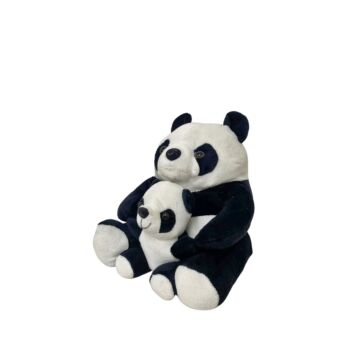 Fabric Mother And Baby Panda Doorstop