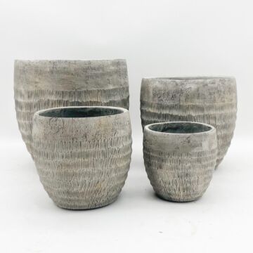 27/36/45/55cm Set 4 Cement Pots