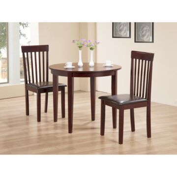 Lunar Dining Set With 2 Chairs Mahogany