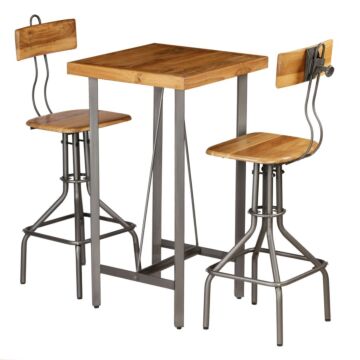 Vidaxl Bar Set 3 Pieces Solid Reclaimed Teak
