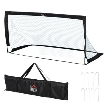 Homcom Steel Frame Weather Resistant Football Goal Sports Black